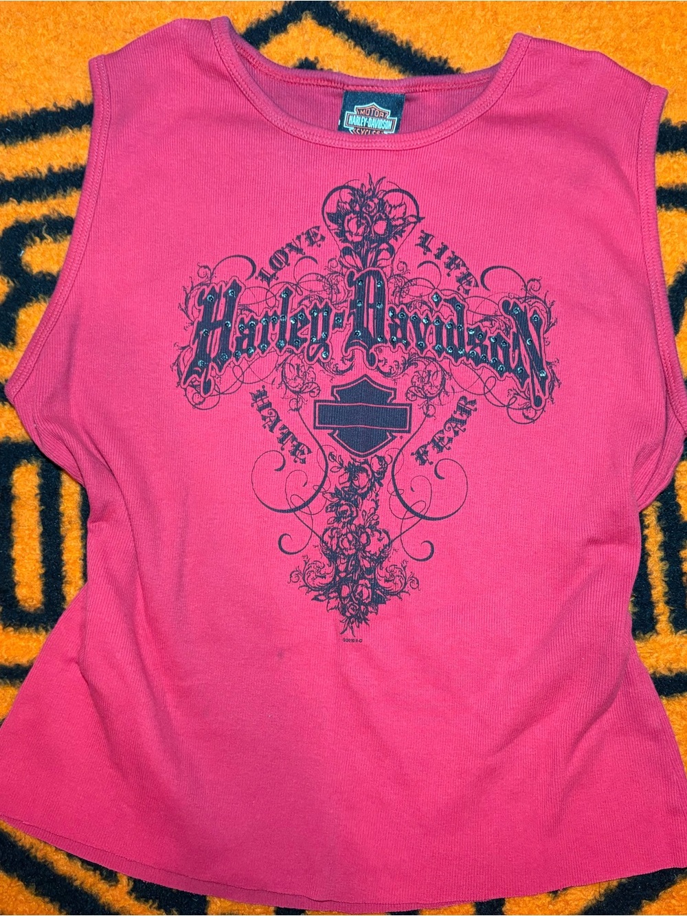 Vintage 2010 Harley-Davidson Laconia NH cropped tank